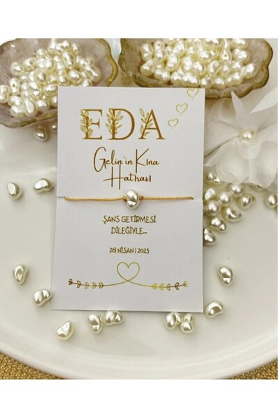 Emtory Home 20 Adet Çiçek Harfli Kişiye Özel Şans Bilekliği - Kına Hediyesi -...