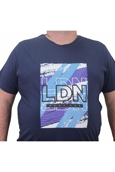 MocGrande Ανδρικό μπλουζάκι με λαιμόκοψη σε μεγάλο μέγεθος LDN 23183 Marin