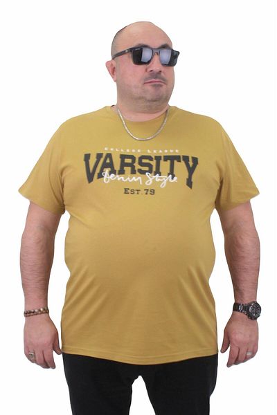 MocGrande Ανδρικό μπλουζάκι με λαιμόκοψη Varsity 23184 Lemon