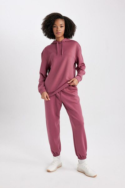 DeFacto DeFactoFit Standard Fit Kapuzensweatshirt mit Slogan-Aufdruck aus Taucherstoff