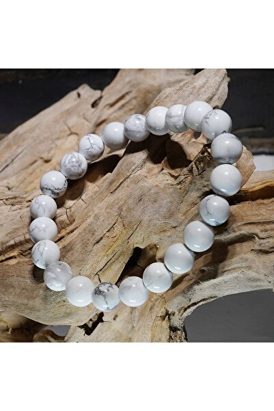 Padore Accessory سوار من الحجر الطبيعي والمغنيسيوم الأبيض للجنسين