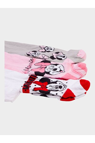 Minnie Mouse Disney Minnie Mouse Lisanslı Kız Bebek 3 Adet Külotlu Çorap 19035