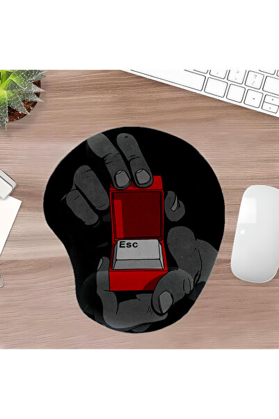 UcuruStore Κουτί με πλήκτρα ESC, Οβάλ Επιφάνεια Ποντικιού με Στήριγμα Καρπού