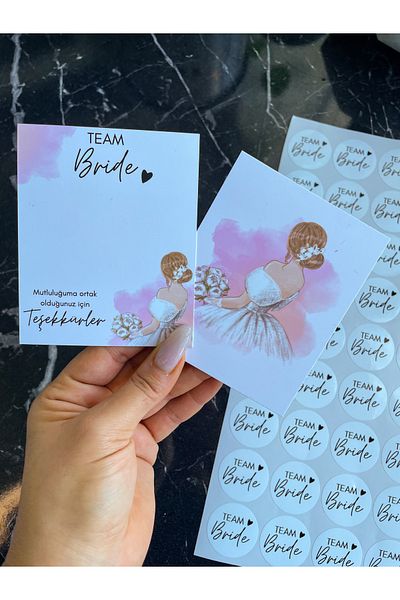 Hayal.kirtasiyesi Team Bride Bracelet Card 20 Pieces 10x8 Cm (WITHOUT BRACELET) Gift Card Lucky Bracelet Gift