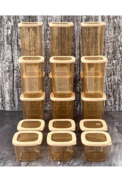 VİP AHMET Kumsal Kare Saklama Kabı,şeffaf Bakır Set (6*550 ml 6*1200
ml 6*175...