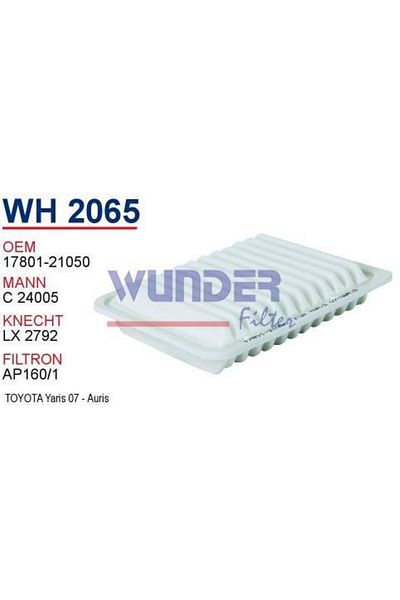 WUNDER مجموعة أيقونة - تويوتا ياريس 07 - فلتر هواء أوريس - WH 2065