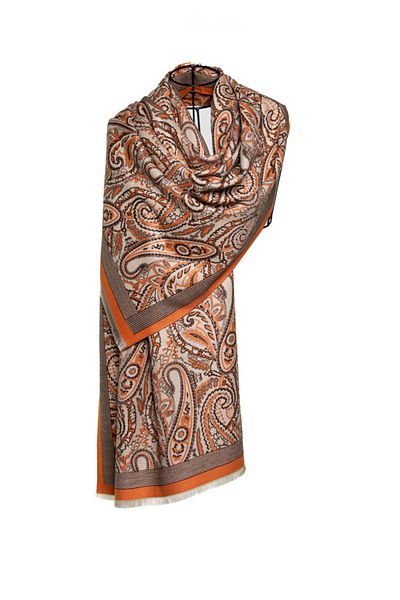 MAWLANA CASHMERE & SILK MODAL CASHMERE JACQUARD SHAL (WITH BAZLI)