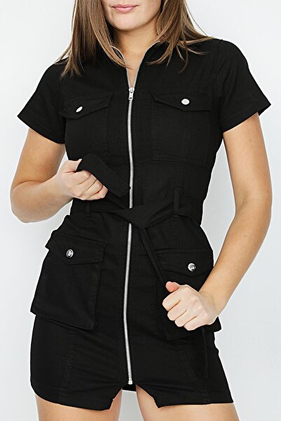 Select Moda Γυναικείο Μίνι Τζιν Φόρεμα με φερμουάρ