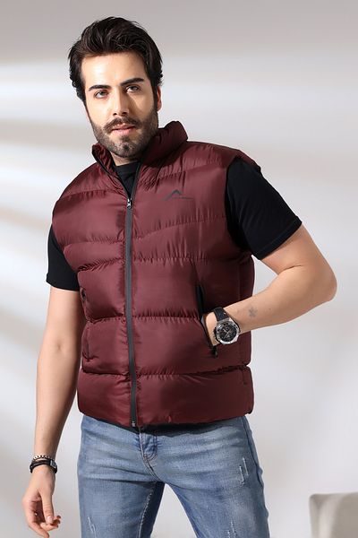Talsmoda PÁNSKA ŠPORTOVÁ VESTA BORDO COLOR