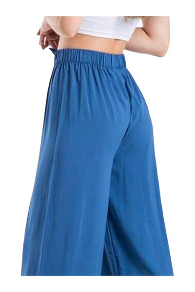 MAMAYAGA Pantaloni albaștri casual, cu talie elastică