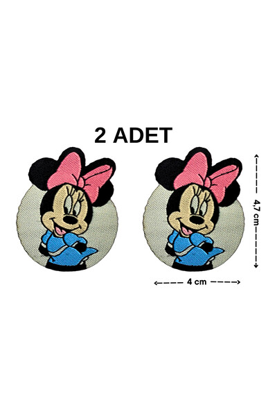 Megas Etiket Ütü ile Yapışan Minnie Mouse Dokuma Arma