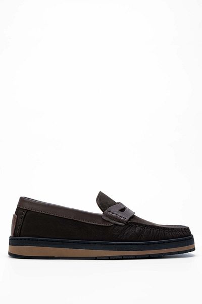 Tamer Tanca Men's Genuine Leather Brown Nubuck Loafers