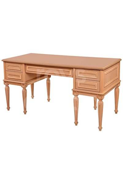 ROYS AHŞAP 5258 Masif Ham 160 Cm Madalyon Çalışma Masası