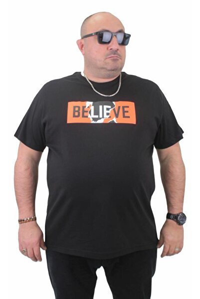 Starbattal Tricou cu gâtul în formă de O pentru bărbați, mărime mare, Believe...
