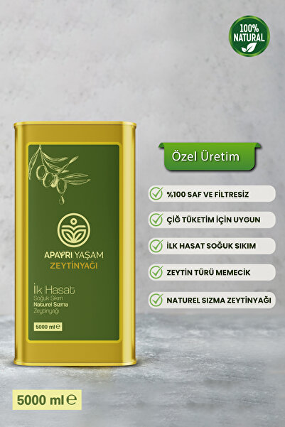 ApAyrı Yaşam Çiğ Tüketime Uygun Erken Hasat Soğuk Sıkım Naturel Sızma Zeytiny...