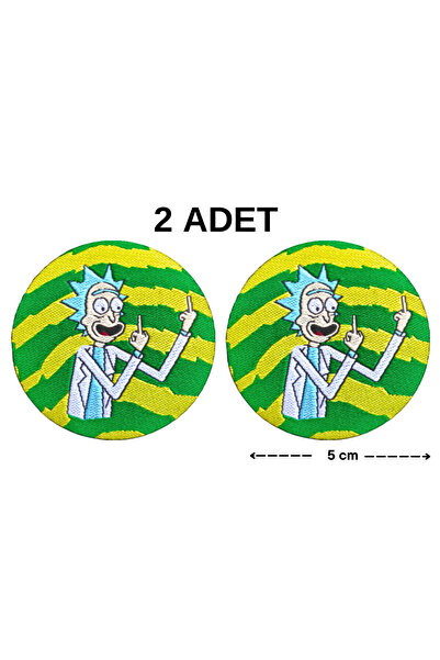 Megas Etiket Ütü ile Yapışan Rick (Rick&Morty) Dokuma Arma/Yama