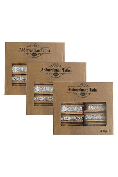 Abdurrahman Tatlıcı 450 Gr X 3 Pieces of Turkish Delight with Biscuits