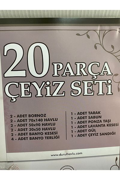 İlkim Tekstil Deluxe 20 Piece Dowry Set
