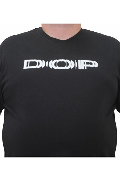 Starbattal Men's Large Size Crew Neck T-Shirt DOP 23176 BLACK