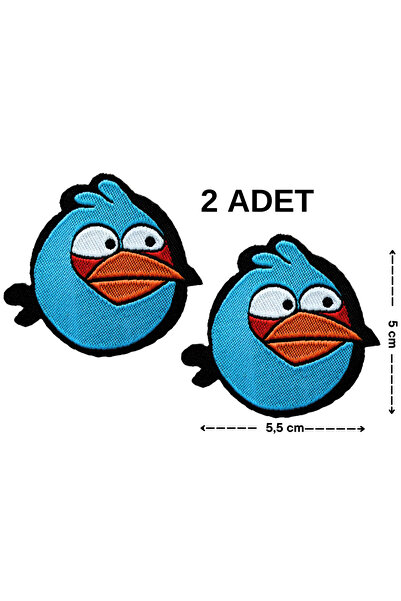 Megas Etiket ملصق قماشي قابل للكي بالحرارة بتصميم شخصية زرقاء منسوج أرما/ياما