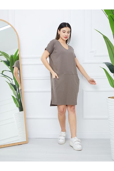 Banadamoda Γυναικείο κοντομάνικο φόρεμα Oversize