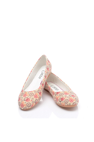 Cotto Shoes Γυναικείες μπαλαρίνες εμπριμέ πολύχρωμες λινές