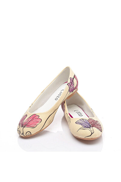 Cotto Shoes Γυναικείες μπαλαρίνες εμπριμέ πολύχρωμες λινές