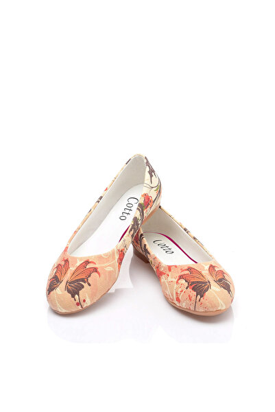 Cotto Shoes Balerini de damă din in colorat imprimat
