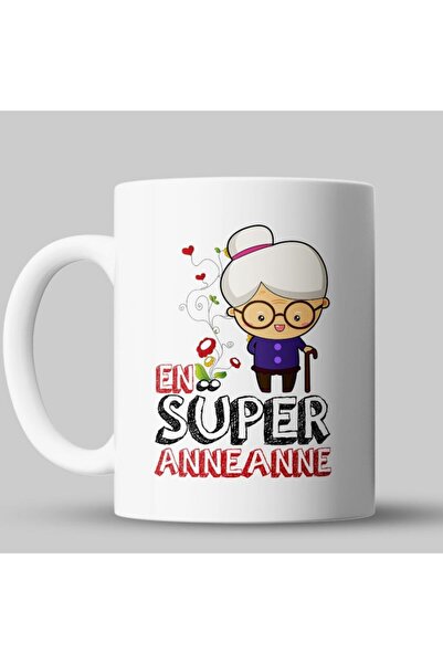 HEDİYELİKS EN SÜPER ANNEANNE BASKILI KUPA BARDAK