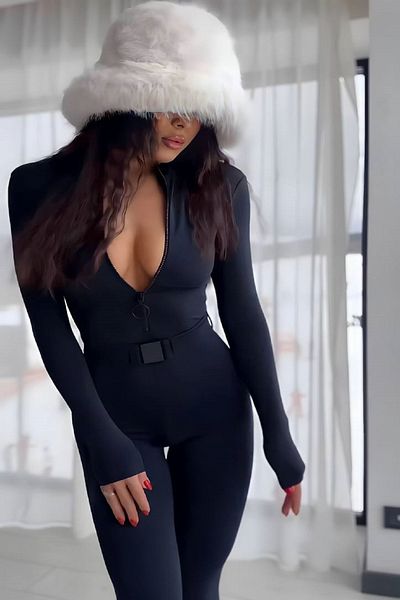 Fashiontayt Scuba Fabric - Ολόσωμη φόρμα με μακριά μανίκια και ζώνη