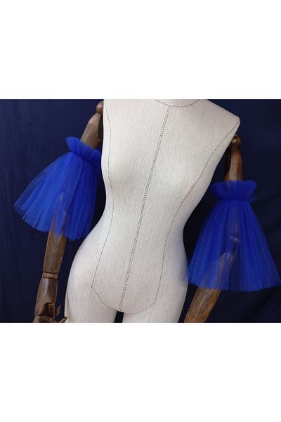 es moda shop Sonday New Season Tulle Sleeve Saks Blue