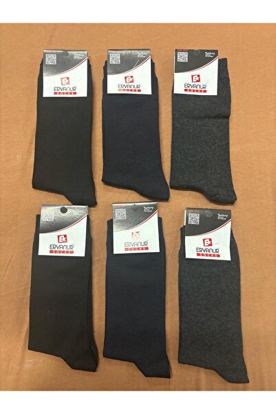 Ervanur Ανδρικές κάλτσες 6 ζευγάρια βαμβακερή λύκρα