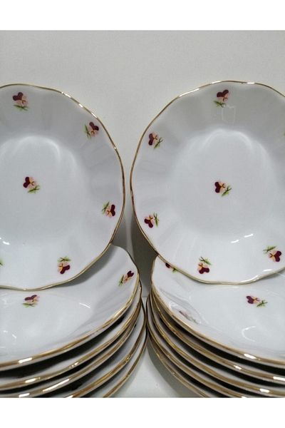 Porland PORCELAIN 12-Piece Hercaı Tea Plate - 11 cm Pink