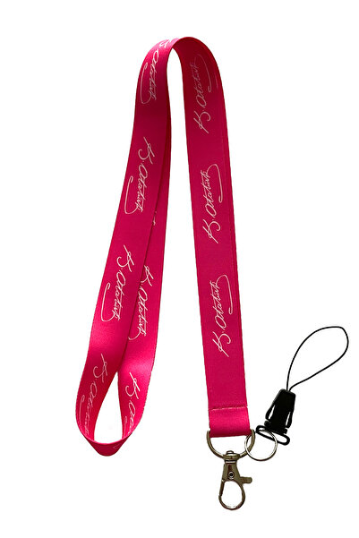 StormiStoretr Pembe Atatürk Imzalı Boyun Ipi Ve Telefon Askısı