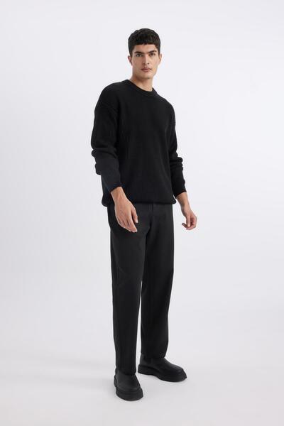 DeFacto Relaxed Fit - Straight Leg Trousers with Pockets and Laces B7335Ax23Wn