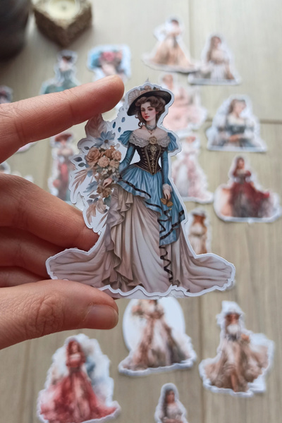 Mona Craftist 21 Adet Victorian Lady Sticker Bullet Journal Scrapbook Laptop ...