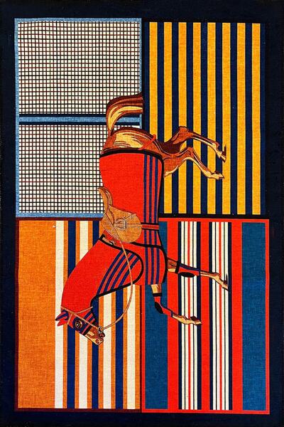 Rugs Modern Halı Berlin Çok Renkli Modern At Desenli Dokuma Taban Halı 894