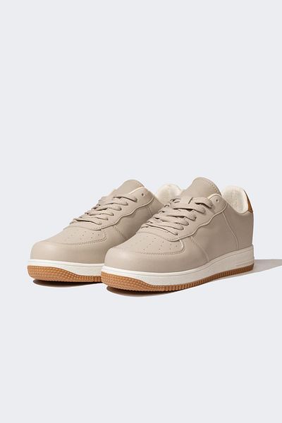 DeFacto Men's Flat Sole Lace-up Faux Leather Sneaker