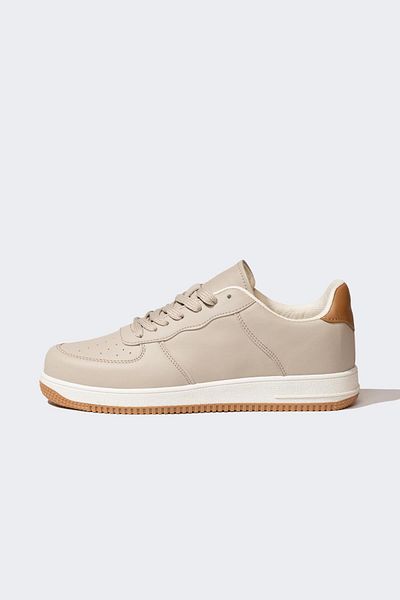 DeFacto Men's Flat Sole Lace-up Faux Leather Sneaker