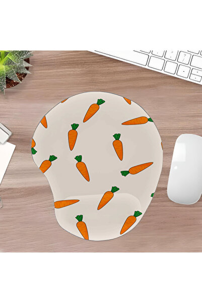 UcuruStore Μικρό οβάλ mouse pad με σχέδιο καρότα και στήριγμα καρπού