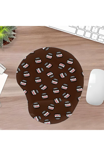 UcuruStore Pad pentru mouse oval, cu design ciocolatiu și suport pentru înche...