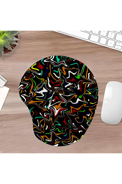 UcuruStore Χρωματικό Πολύχρωμο Οβάλ Μαξιλαράκι Ποντικιού με Στήριγμα Καρπού