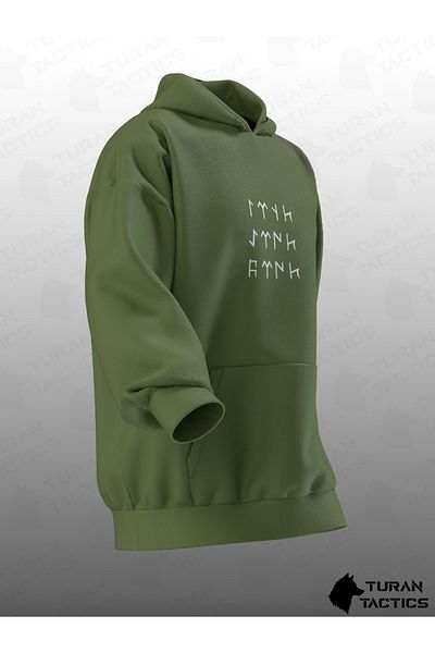 TURAN TACTICS BAĞΑΤΙΡ ΤΥΠΩΜΕΝΗ OVERSIZE HOODIE (UNISEX)