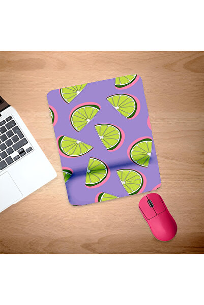 UcuruStore Πράσινο λεμονί μωβ ορθογώνιο mouse pad με υποστήριξη για όλο τον α...