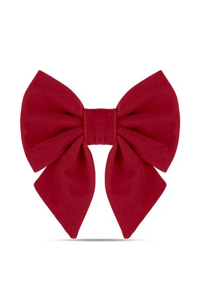 Lusi Doog Red Velvet Female Bow Tie Dog Collar