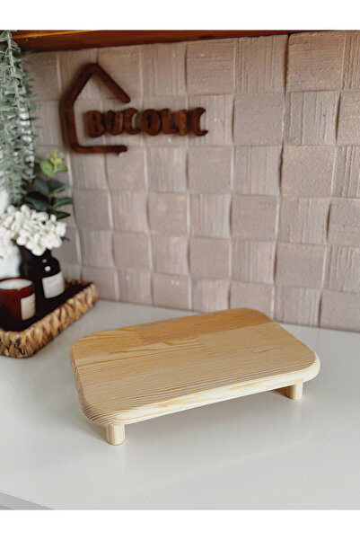 BUCOLIC Çok Amaçlı Dikdörtgen Ahşap Yükseltici Stand / Sunumluk /Çam