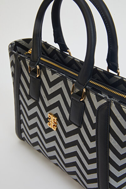 Pierre Cardin Silver Black Women's Shoulder Bag 05PO24Y1966