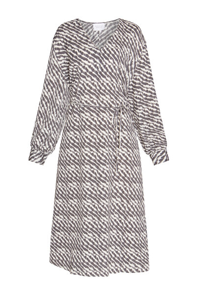 Sister's Point Sukienka-damska/dziewczęca-szara grafika