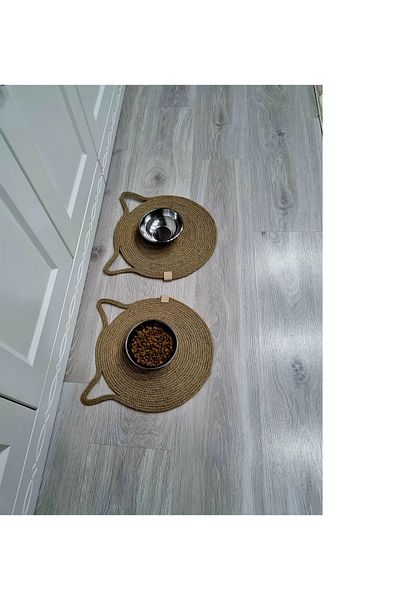 İP EV DEKOR Feeding Mats for Cats and Small Breeds 2 Pieces 28x28 Cm