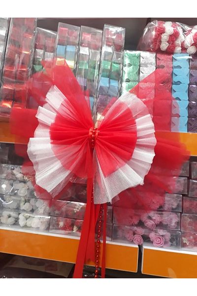 SYC GROSS Red Tulle Ornament - Dowry Room, Door Ornament, Engagement Door Ornament